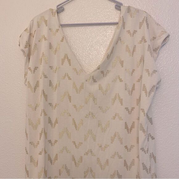 Rachel Roy white ivory gold v neck sleeveless formal dress shower wedding XL - Picture 4 of 12